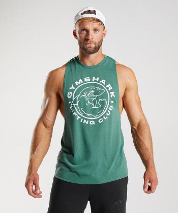 Camiseta Tirantes Gymshark Legacy Drop Arm Hombre Verde | CO 3218ZUT